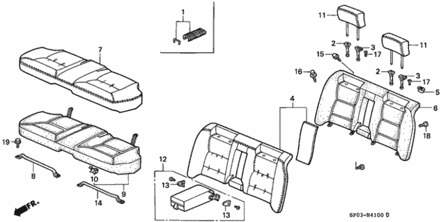 Rear Seat for 1995 Acura Legend #0