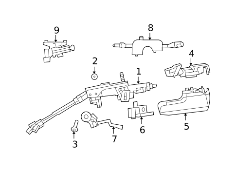 Steering Column Components for 2010 Chrysler Sebring #1