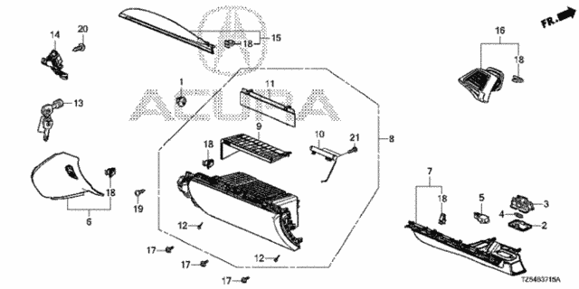 Instrument Panel Garnish (Passenger Side) for 2014 Acura MDX #0