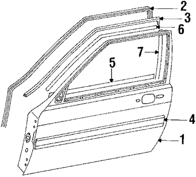 855831051E - Body: Door Shell for Audi Image
