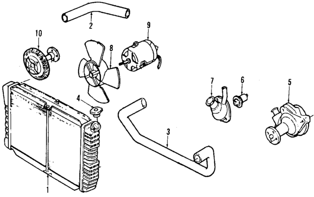 E8ZZ8005A - Cooling System: Radiator for Ford: Mustang | Mercury: Capri Image