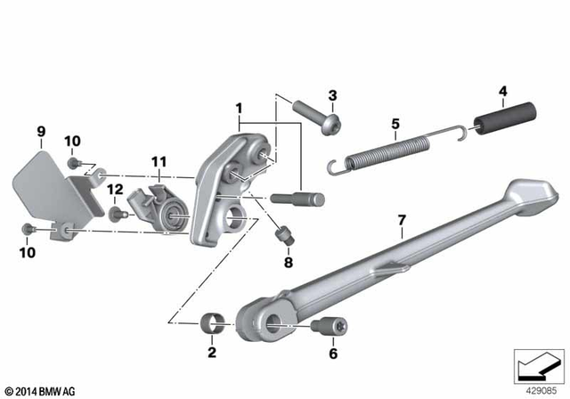 46538549887 - Frame and Mounting Parts: Supporting Bracket F Side Stand -  for BMW-Motorrad Image