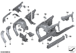 41007480999 - Bodywork: Supporting Strut,Whl House, Interior Lft for BMW Image