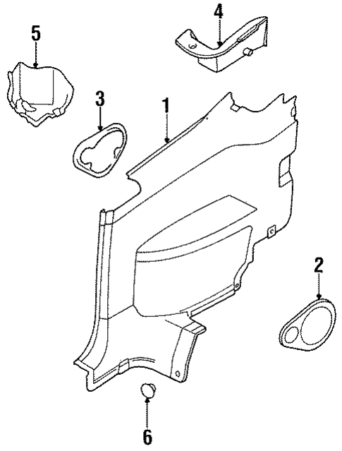 Interior Trim - Quarter Panels for 1996 Volkswagen Cabrio #0