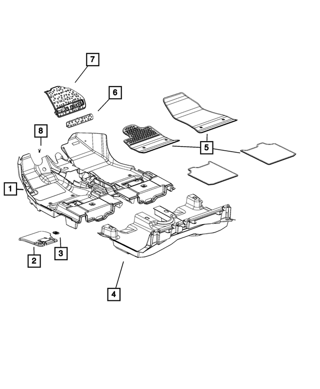 6CU58JXWAA - : Front Floor Carpet for Mopar Image