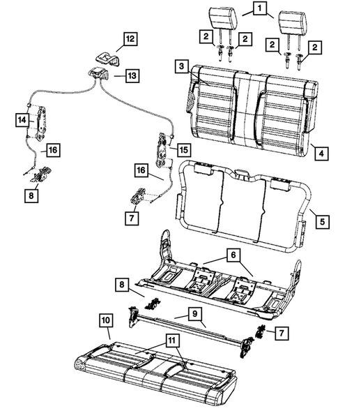 Rear Seats - Second Row for 2010 Jeep Wrangler #2
