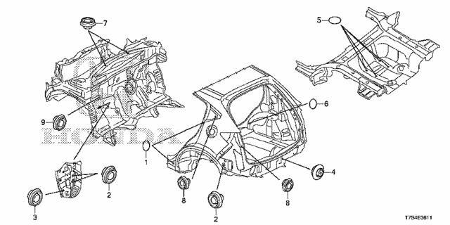 Grommet (RR.) for 2016 Honda HR-V #0