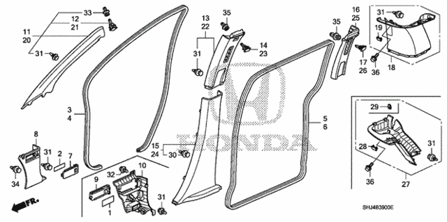 Pillar Garnish for 2007 Honda Odyssey #0