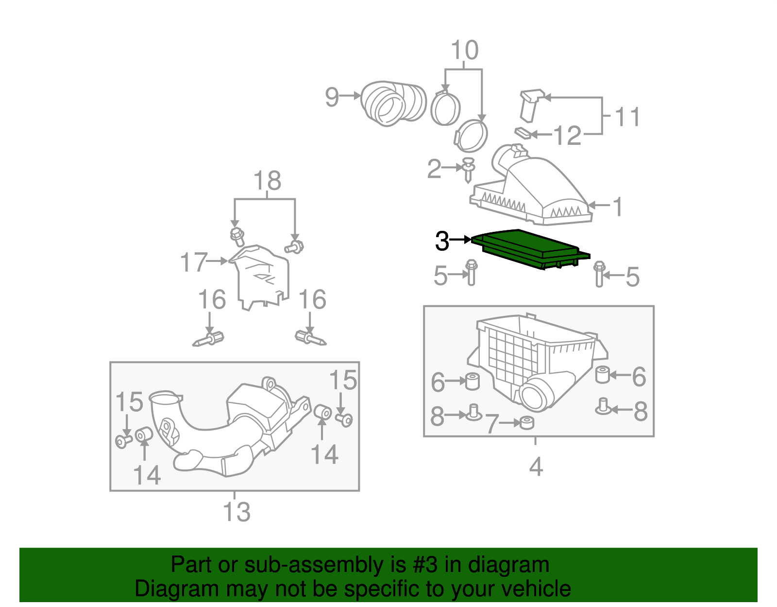 17220RWCA00 20072012 Acura RDX Element Assembly, Air Cleaner