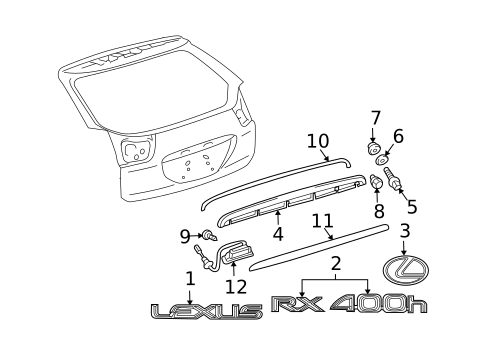 Exterior Trim - Lift Gate for 2008 Lexus RX400h #0