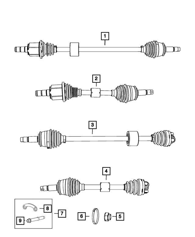 68101214AD - Front Wheel Drive; Diff and Drive Line: Axle Half Shaft, Right for Mopar Image