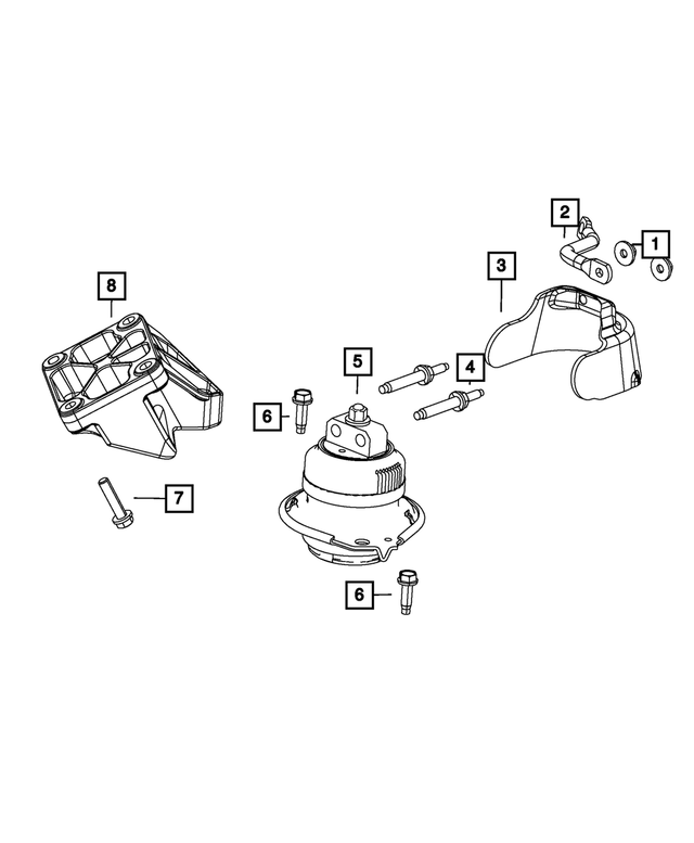5038531AA - 6.4L Gas; Engine: Engine Mount Heat Shield for Mopar Image