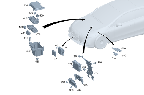 Control Units/Fuse Boxes/Relays in Engine Compartment for 2023 Mercedes-Benz EQE 350+ #0