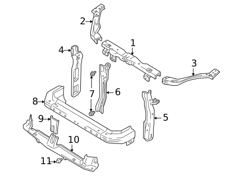 Radiator Support for 2005 Suzuki Aerio #0