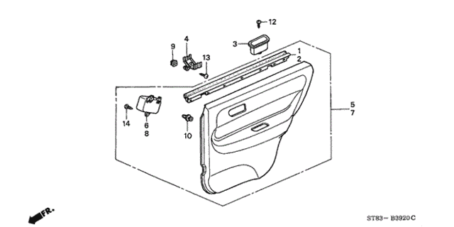 Rear Door Lining for 1995 Acura Integra #0