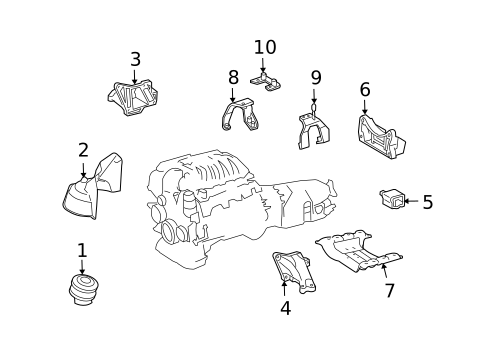 Engine & Trans Mounting for 2009 Mercedes-Benz S600 #0