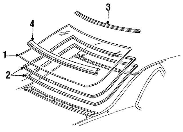 E9SZ6342006A - Body: Back Glass for Ford: Thunderbird Image