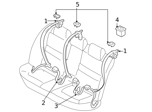 Rear Seat Belts for 2006 Subaru Legacy #0