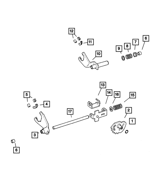 4638950AB - Transfer Case Model 133 [DH6]: Transfer Case Mode Shift Fork for Mopar Image image