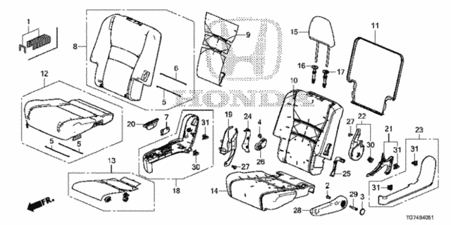 Middle Seat (R.) (Captain Seat) for 2016 Honda Pilot #0
