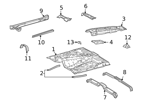 Floor for 2010 Lexus LX570 #0