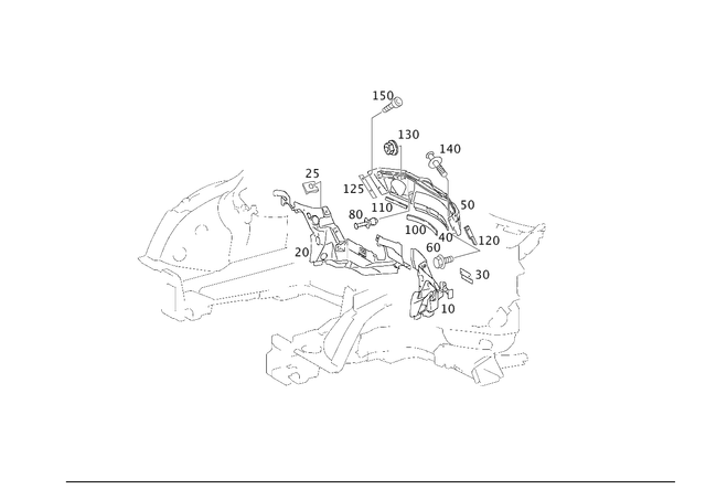 2306280349 - Cowl, Front Panel: Mount for Mercedes-Benz: SL500, SL55 AMG, SL550, SL600, SL63 AMG, SL65 AMG Image image