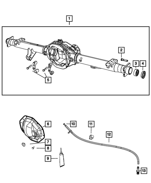 Rear Axle; Housing, Differential and Vent for 2008 Dodge Dakota #1