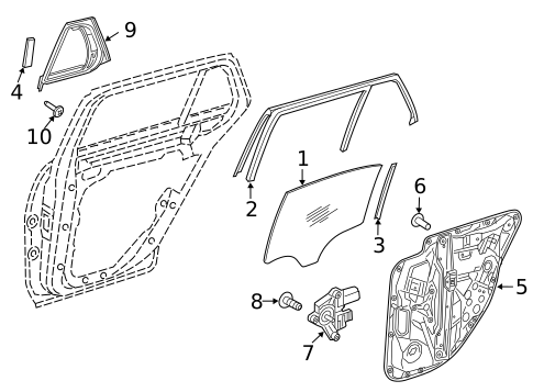 Glass - Rear Door for 2017 Mercedes-Benz Metris #0
