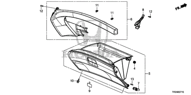 Instrument Panel Garnish (Passenger Side) (1) for 2012 Honda Civic #0