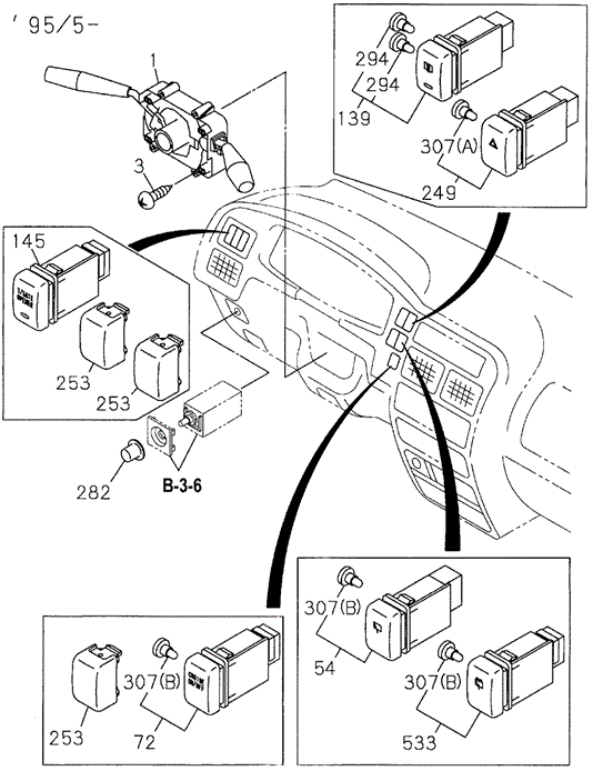 Combination Switch (2) for 1997 Honda Passport #0