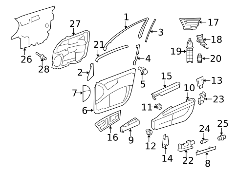 Interior Trim - Front Door for 2007 Mercedes-Benz S600 #1