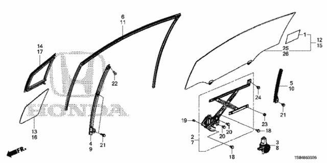 Door Window - Regulator for 2013 Honda Civic #0