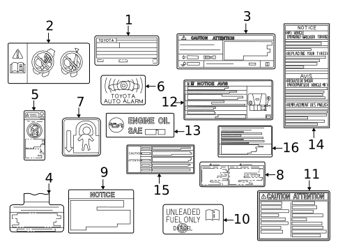 Information Labels for 2023 Toyota Camry #0
