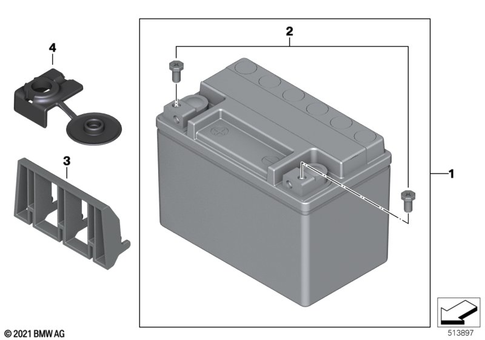 Battery with Bracket for 2020 BMW-Motorrad S 1000 R #1