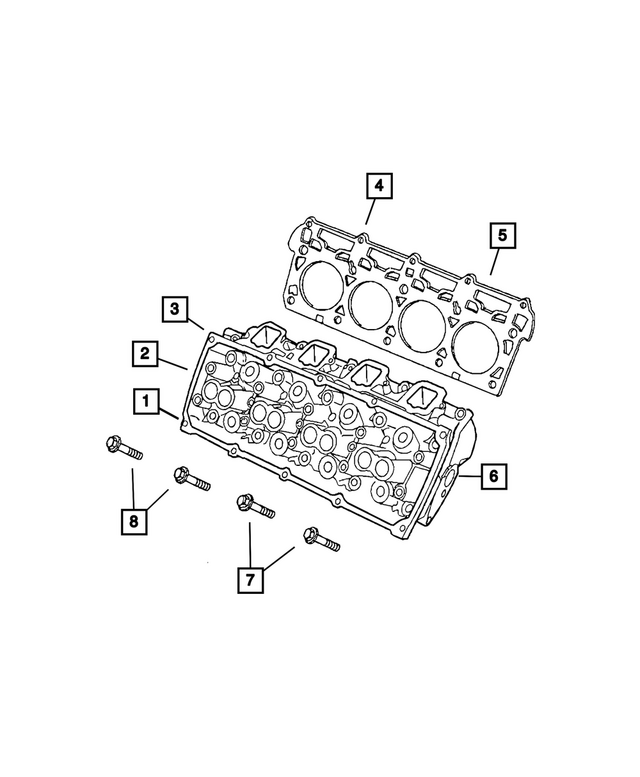 68333006AC - 5.7L Gas; Engine: Engine Cylinder Head Assembly, Right Side for Mopar Image image