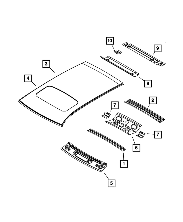 5115780AA - Body Sheet Metal Except Doors: Roof Bow for Mopar Image