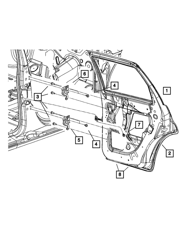 5015897AE - : Rear Door, Left for Mopar Image