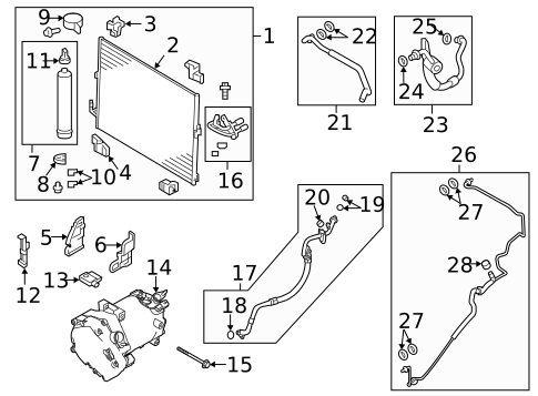 Condenser, Compressor & Lines for 2014 INFINITI Q70 #0