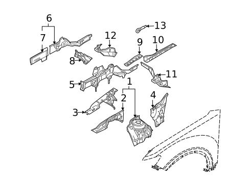 Structural Components & Rails for 2006 INFINITI FX35 #0