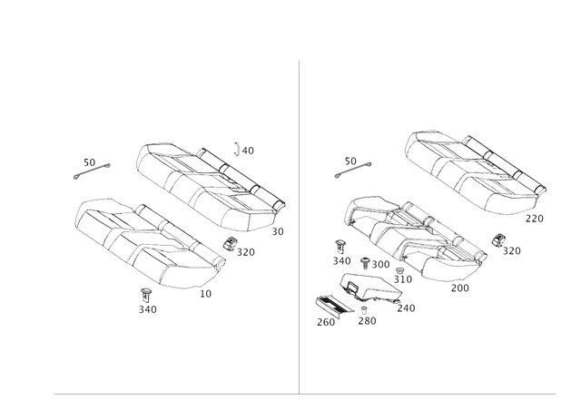 2059201400 - Rear Seat: Padding, Rr Seat Cushion for Mercedes-Benz: C350e, C400, C450 AMG, C63 AMG Image image