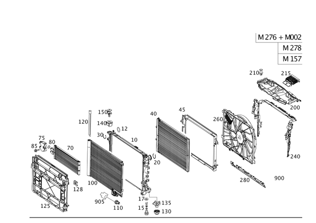 295451026 - Radiator: Coupling Housing for Mercedes-Benz Image