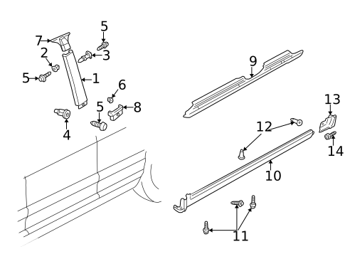 Exterior Trim - Pillars for 2002 Audi Allroad Quattro #0