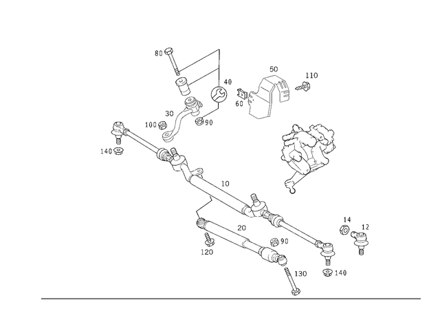 202338007264 - Steering: Nut for Mercedes-Benz: C220, C230, C280, C43 AMG, CLK430, SLK230, SLK320 Image image