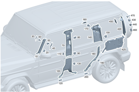 Trim for a, B, C, D-Pillar for 2025 Mercedes-Benz G580 #0