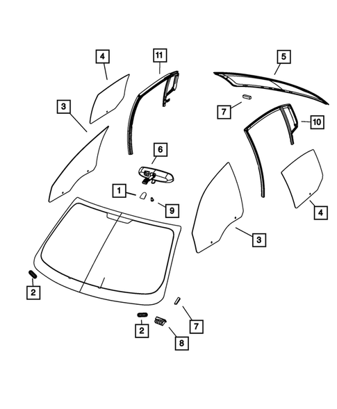 Glass and Interior Rear View Mirror for 2011 Dodge Avenger #0