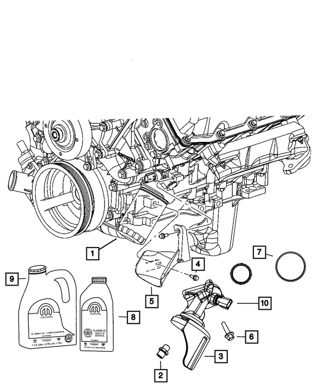 68382403AA - 5.7L Gas; Engine: Oil Filter Adapter for Mopar Image