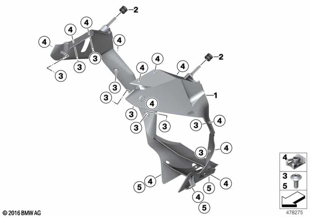 46638522264 - Frame and Mounting Parts: Air Duct, Radiator -  for BMW-Motorrad Image