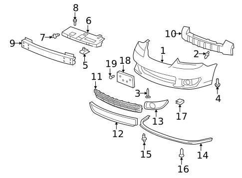 Bumper & Components - Front for 2006 Chevrolet Malibu #0
