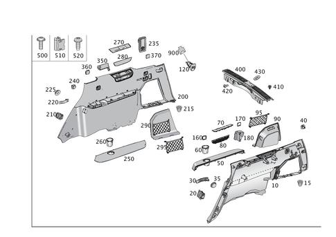 Trunk Lining for 2011 Mercedes-Benz GL350 #0