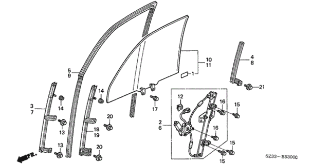 Front Door Window for 2003 Acura RL #0